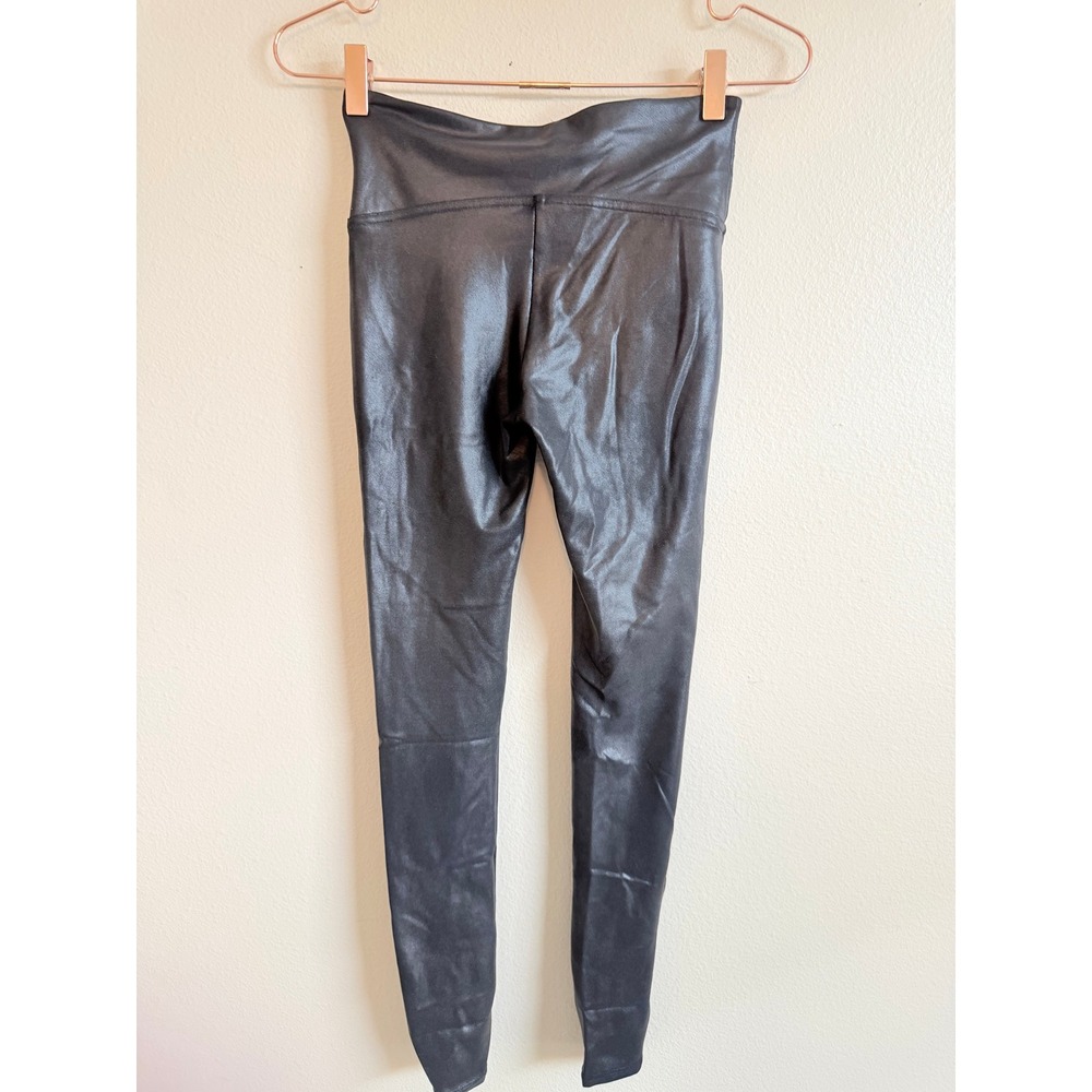 Spanx Leggings Women XS Black Faux Leather High Waisted Slimming 24396R - Picture 5 of 6
